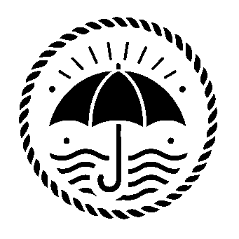 Umbrella Stamp Badge Logo