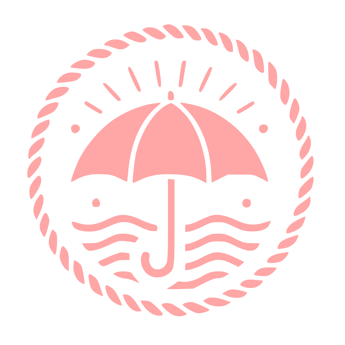 Umbrella Stamp Badge Logo #ffa6a6