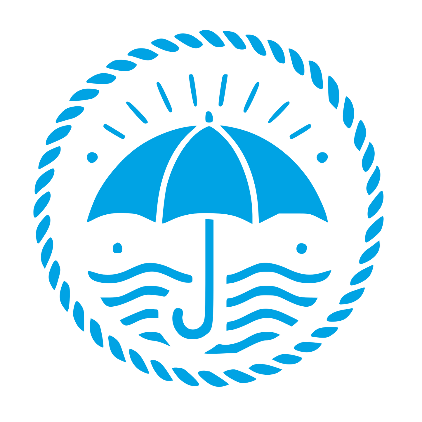 Umbrella Stamp Badge Logo #00a3e4