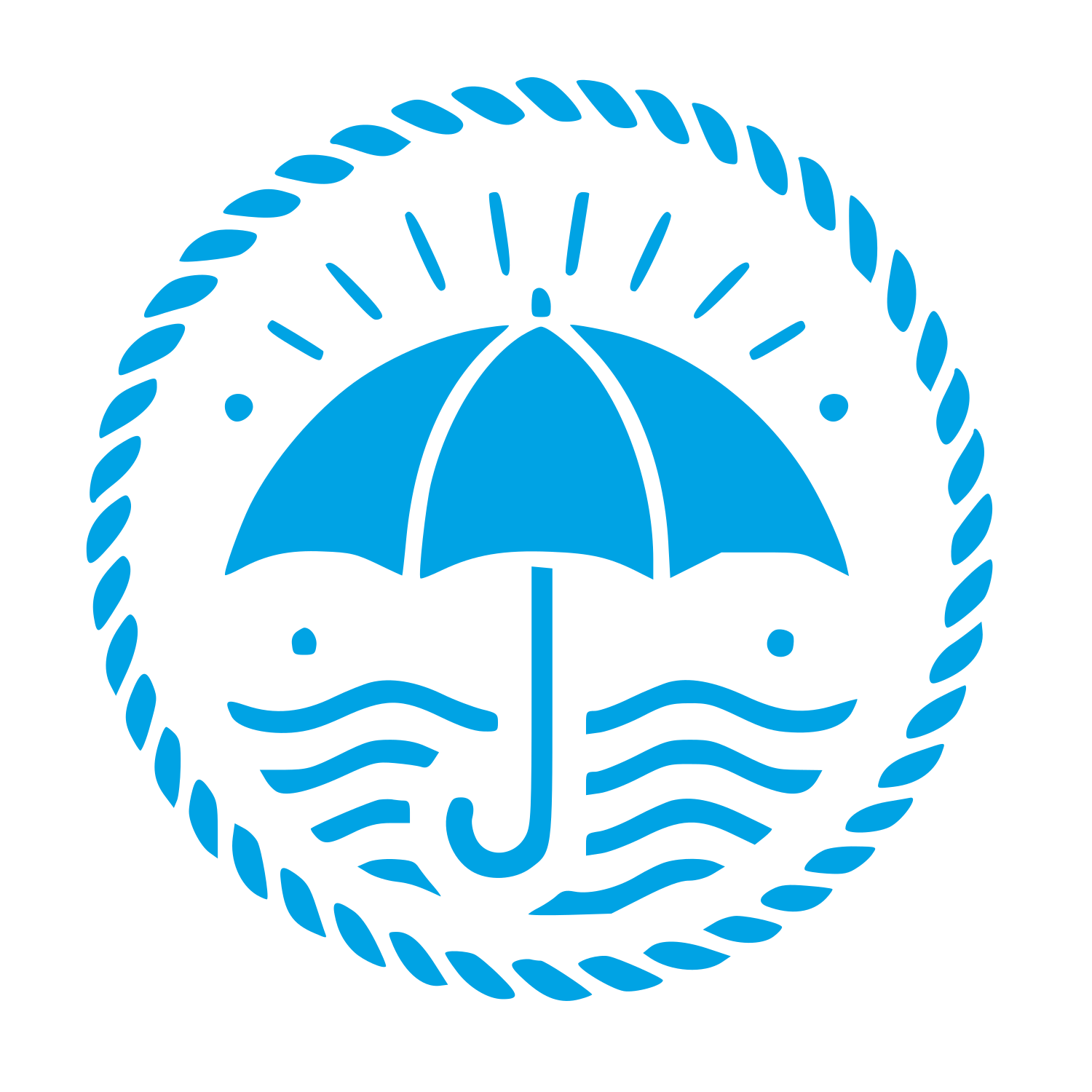 Umbrella Stamp Badge Logo #00a3e4