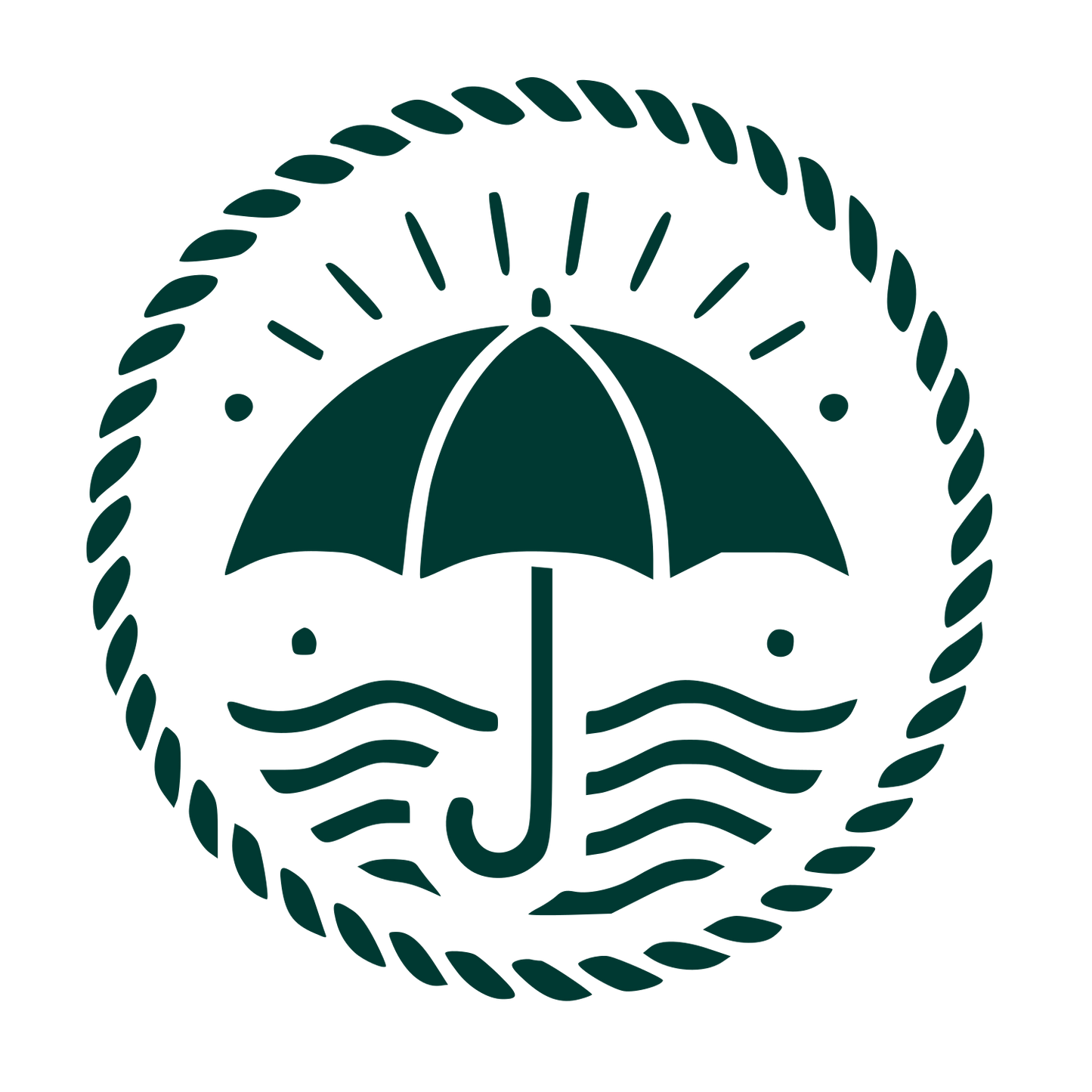 Umbrella Stamp Badge Logo #003932