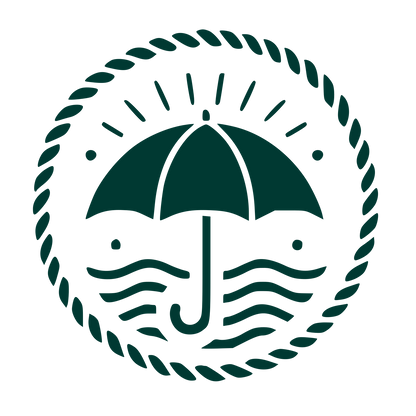 Umbrella Stamp Badge Logo #003932