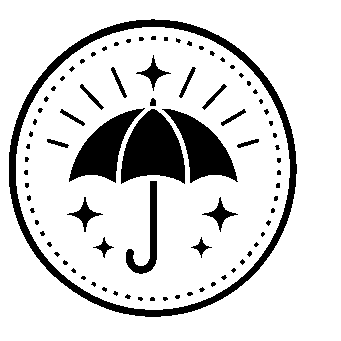 Umbrella Stamp Badge Logo