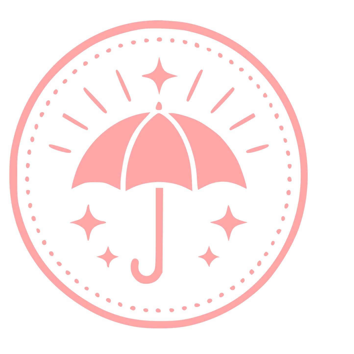 Umbrella Stamp Badge Logo #ffa6a6