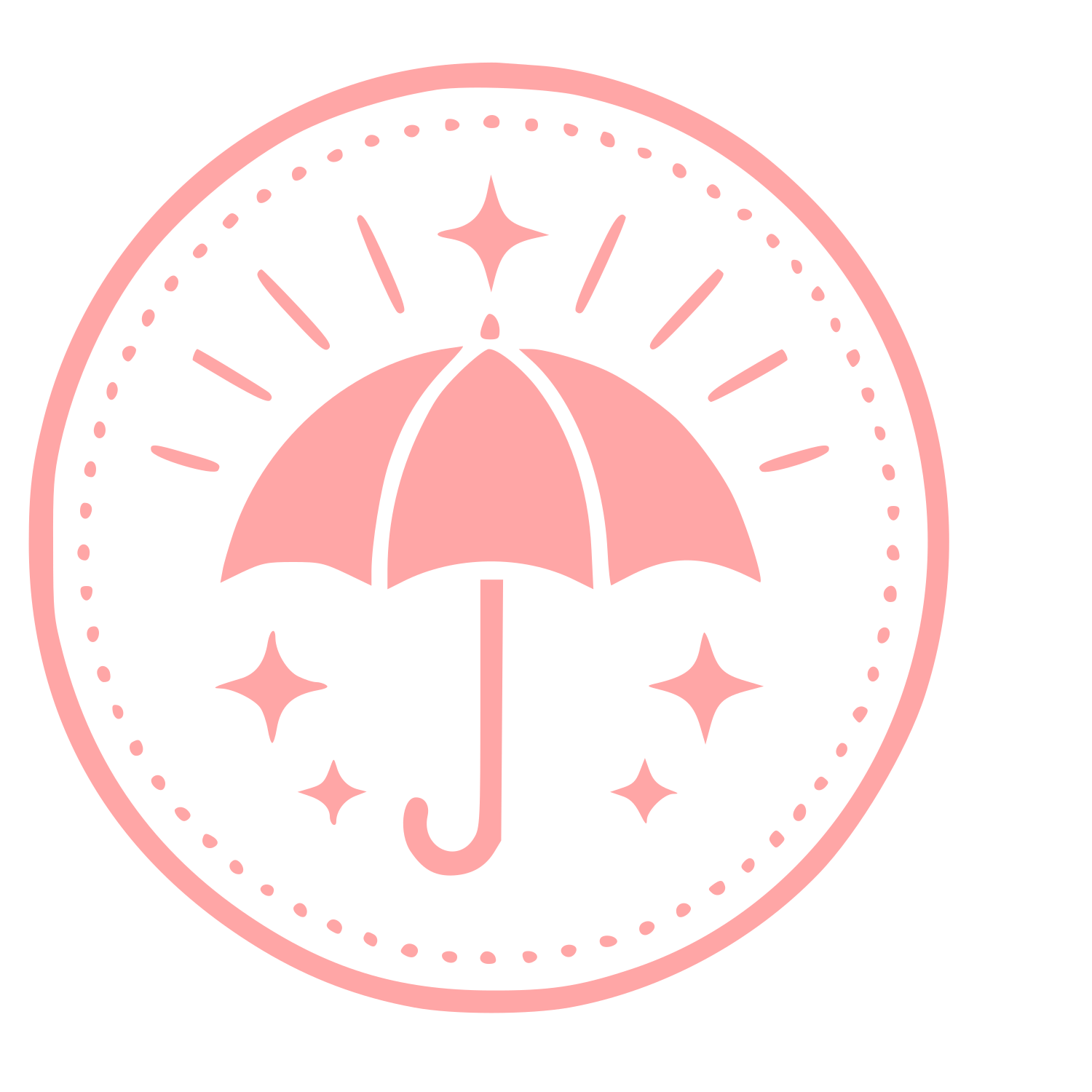 Umbrella Stamp Badge Logo #ffa6a6