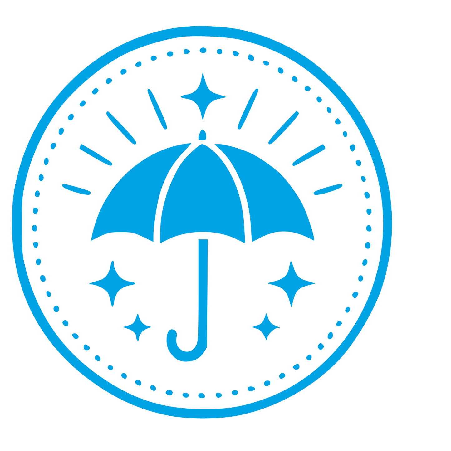 Umbrella Stamp Badge Logo #00a3e4