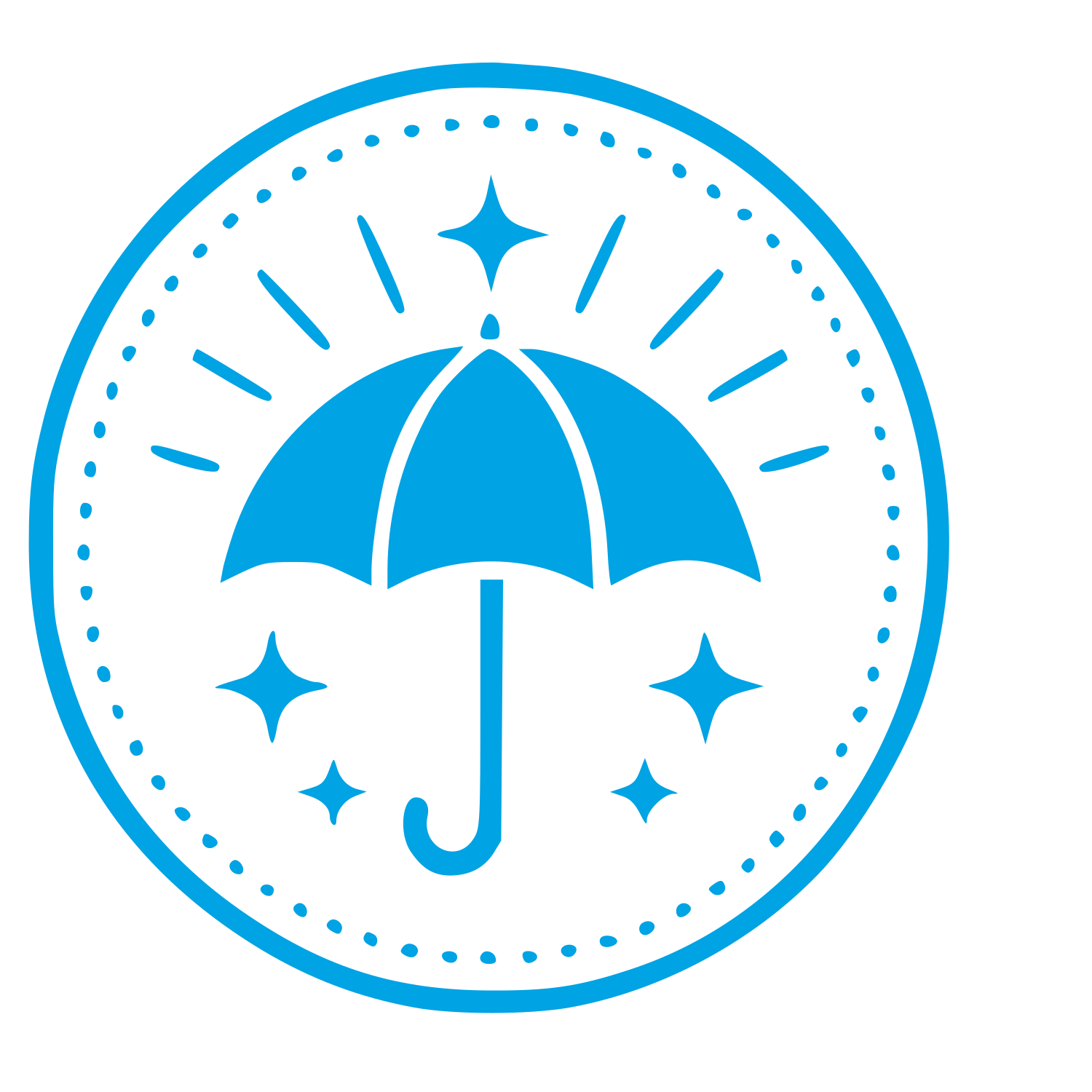 Umbrella Stamp Badge Logo #00a3e4
