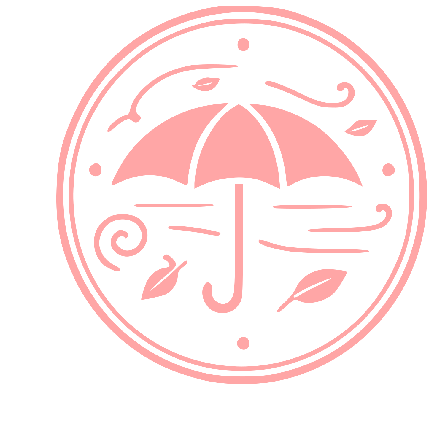 Umbrella Storm Badge Logo #ffa6a6