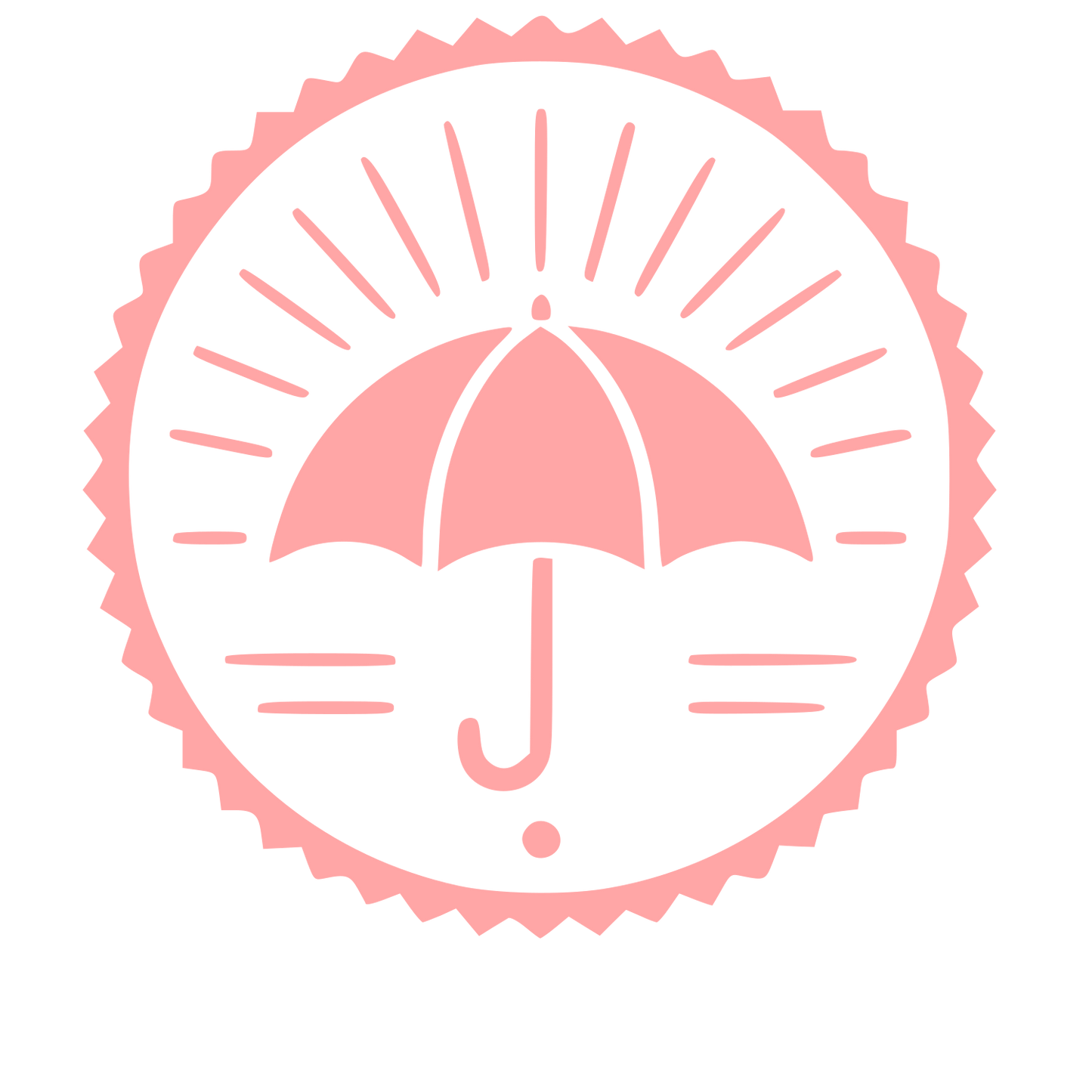 Umbrella Stamp Badge Logo #ffa6a6