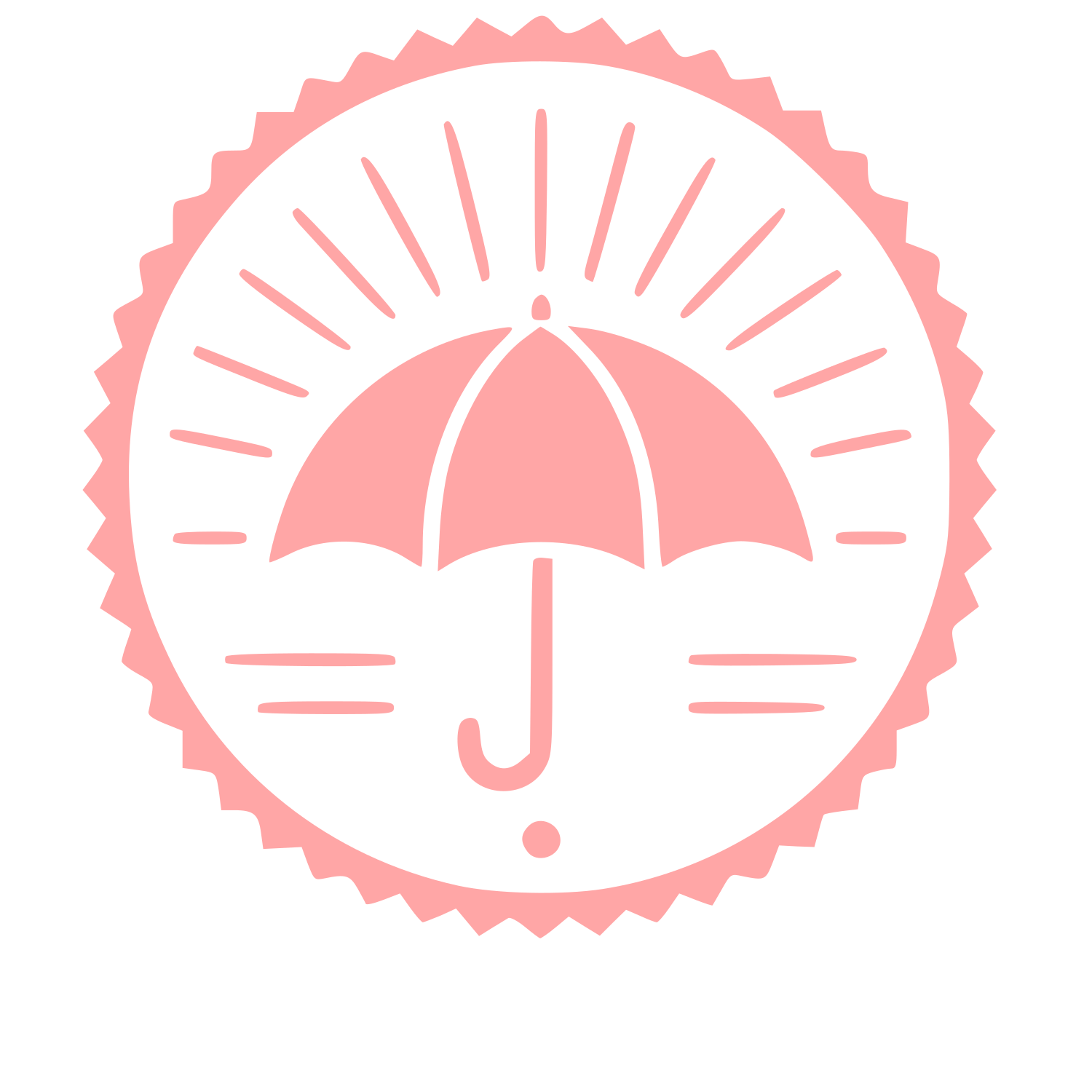 Umbrella Stamp Badge Logo #ffa6a6