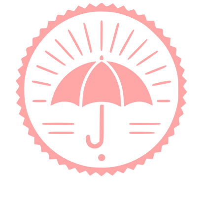 Umbrella Stamp Badge Logo #ffa6a6