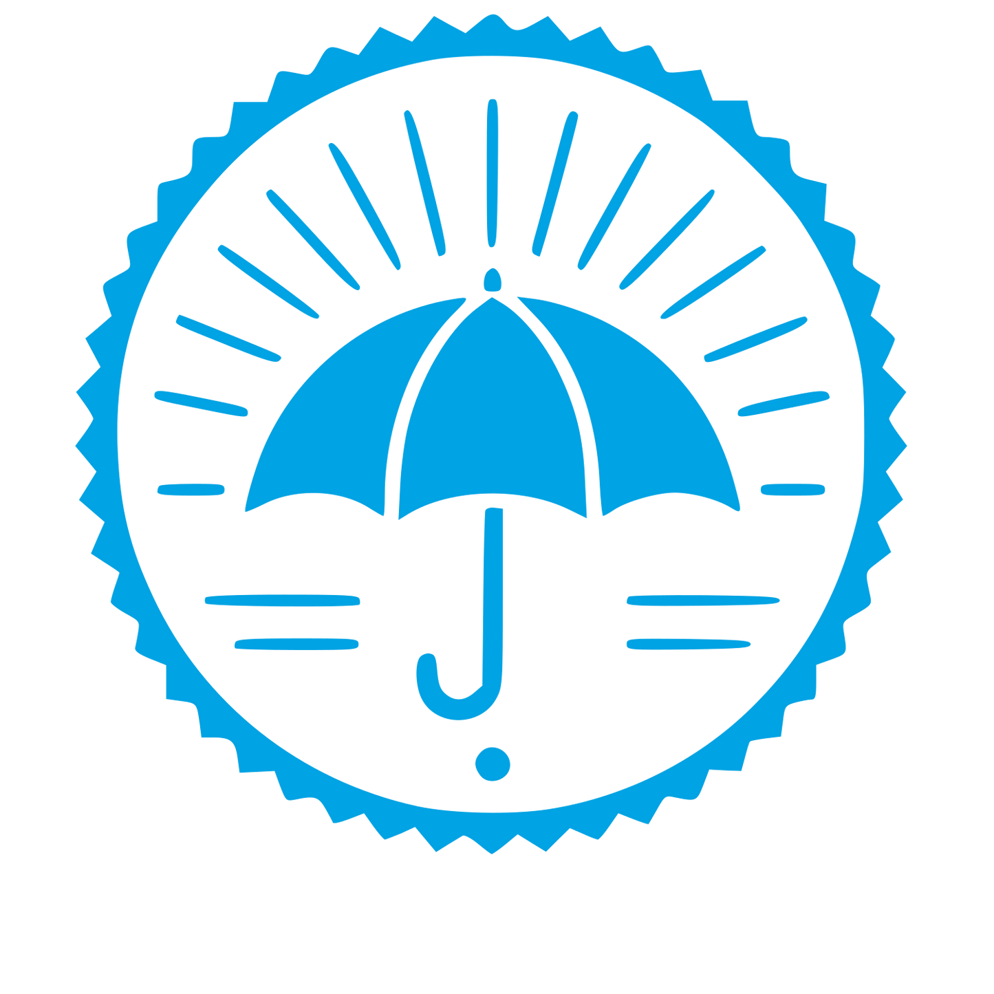 Umbrella Stamp Badge Logo #00a3e4