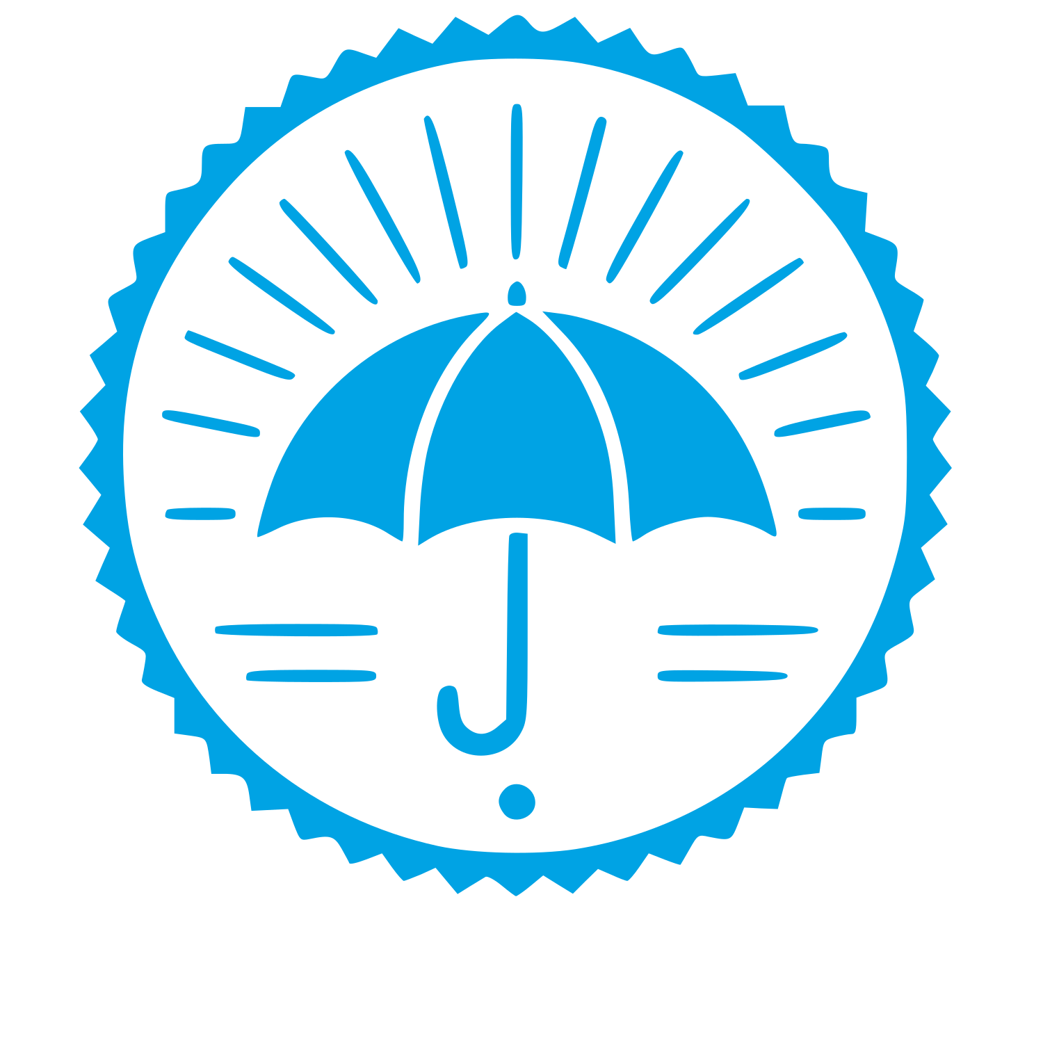 Umbrella Stamp Badge Logo #00a3e4
