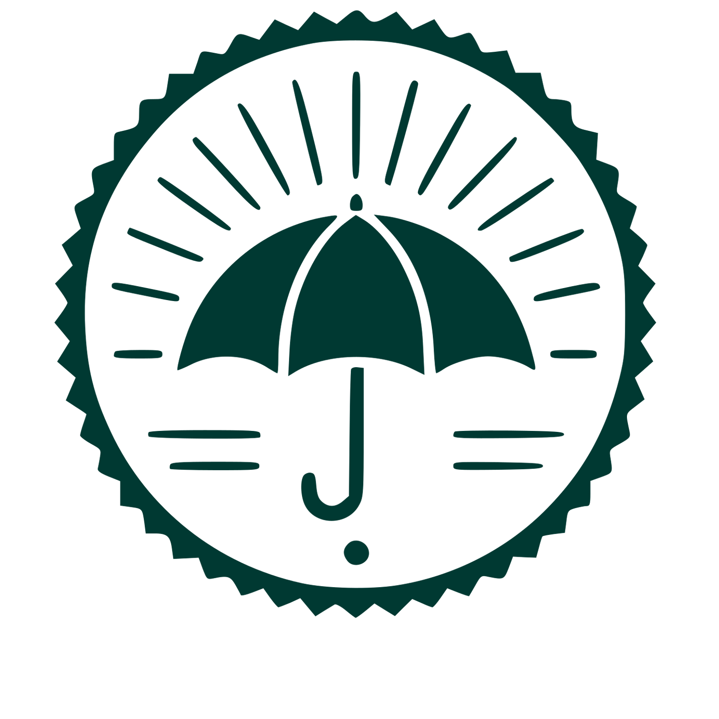 Umbrella Stamp Badge Logo #003932