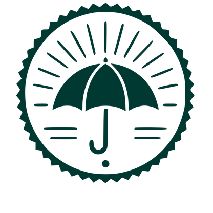 Umbrella Stamp Badge Logo #003932
