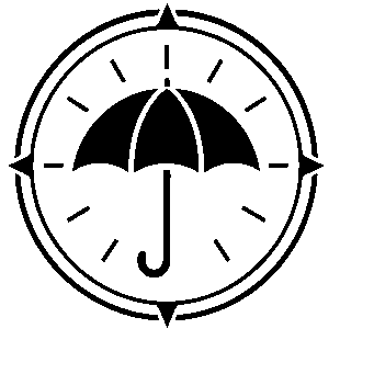 Umbrella Compass Badge Logo
