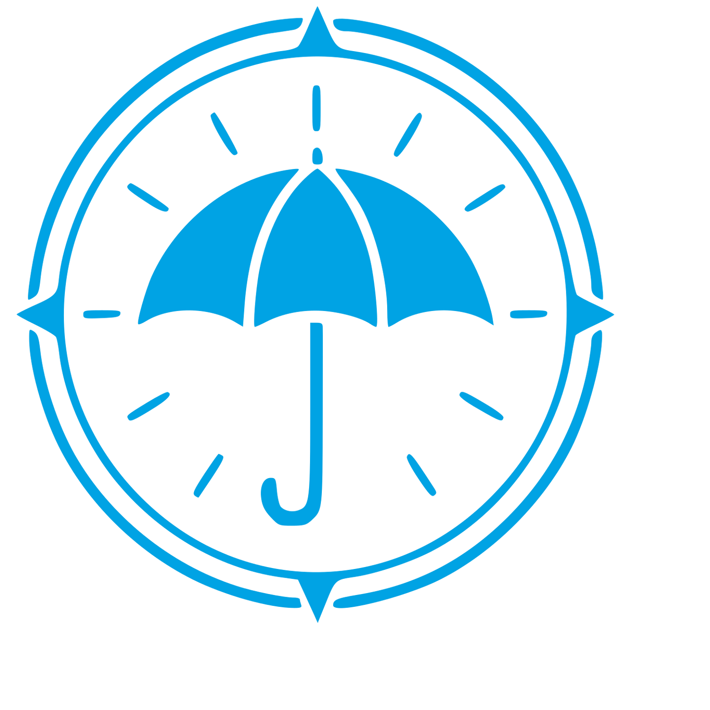 Umbrella Compass Badge Logo #00a3e4