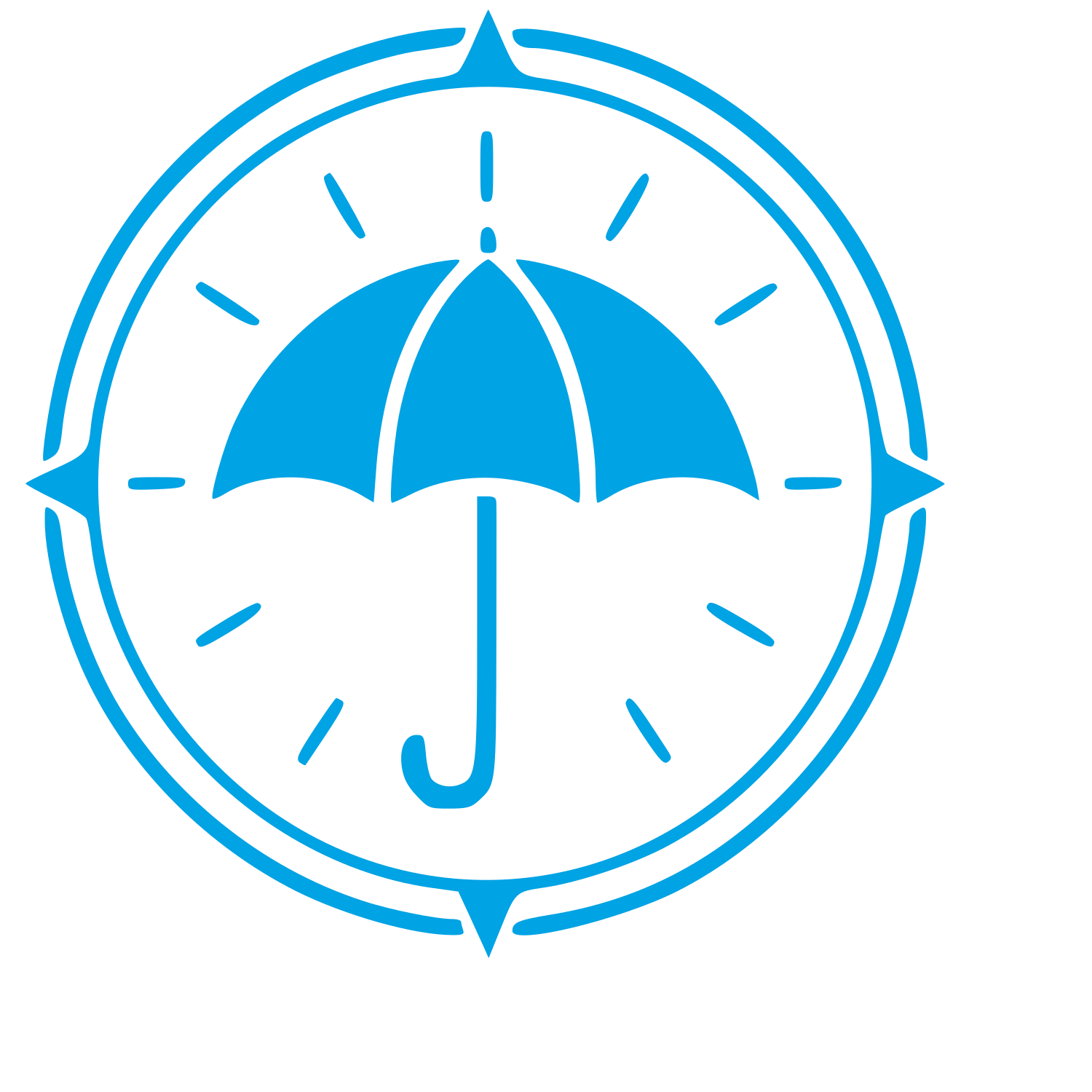 Umbrella Compass Badge Logo #00a3e4
