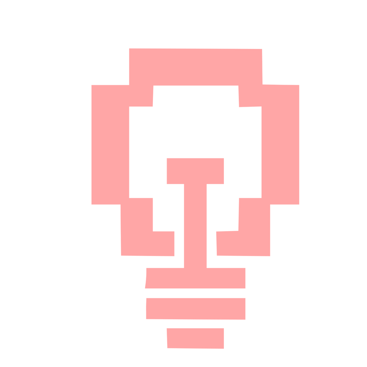 Pixel Light Bulb Logo #ffa6a6