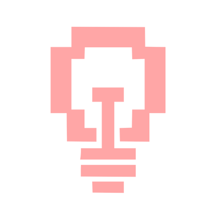 Pixel Light Bulb Logo #ffa6a6