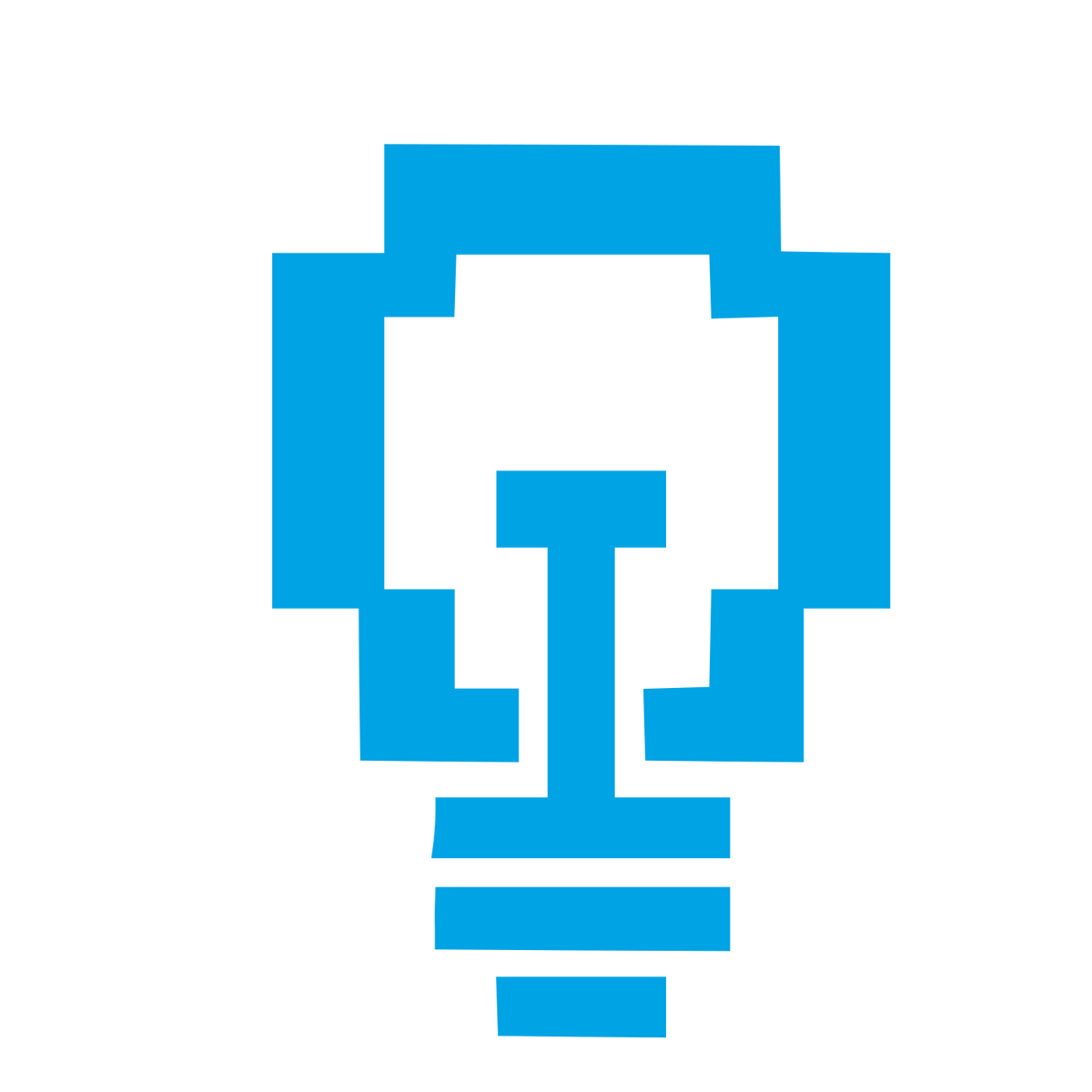 Pixel Light Bulb Logo #00a3e4