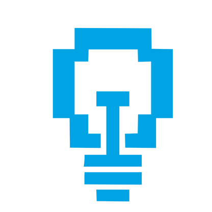 Pixel Light Bulb Logo #00a3e4