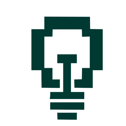 Pixel Light Bulb Logo #003932