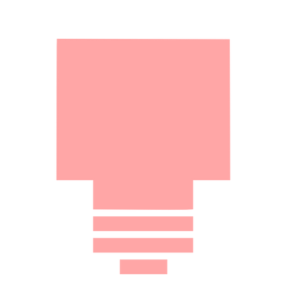 Brutalist Light Bulb Logo #ffa6a6