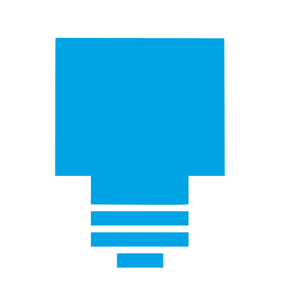 Brutalist Light Bulb Logo #00a3e4