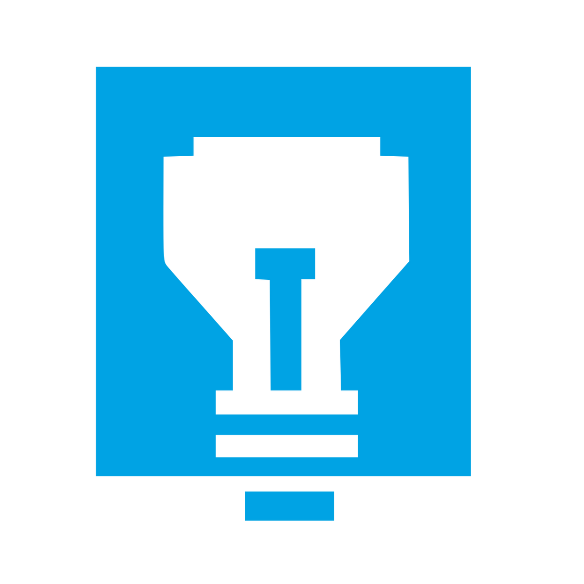 Pixel Brutalist Light Bulb Logo #00a3e4