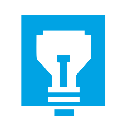 Pixel Brutalist Light Bulb Logo #00a3e4