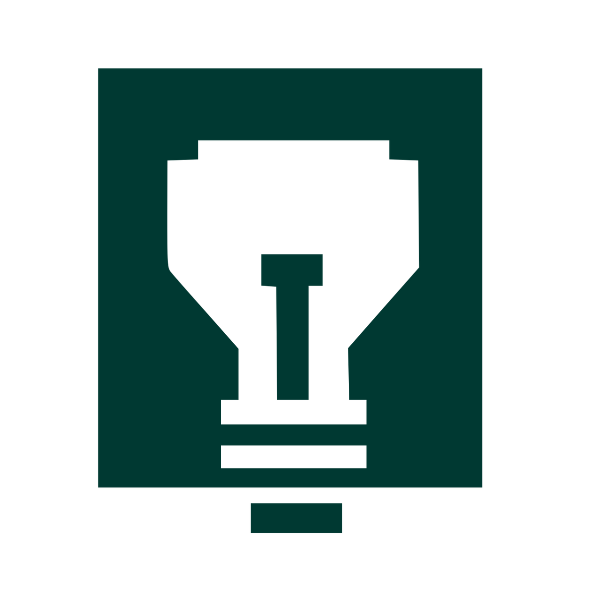 Pixel Brutalist Light Bulb Logo #003932