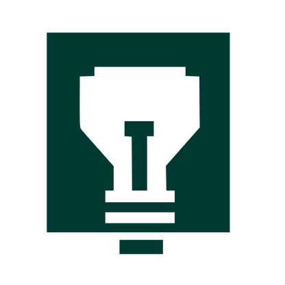 Pixel Brutalist Light Bulb Logo #003932