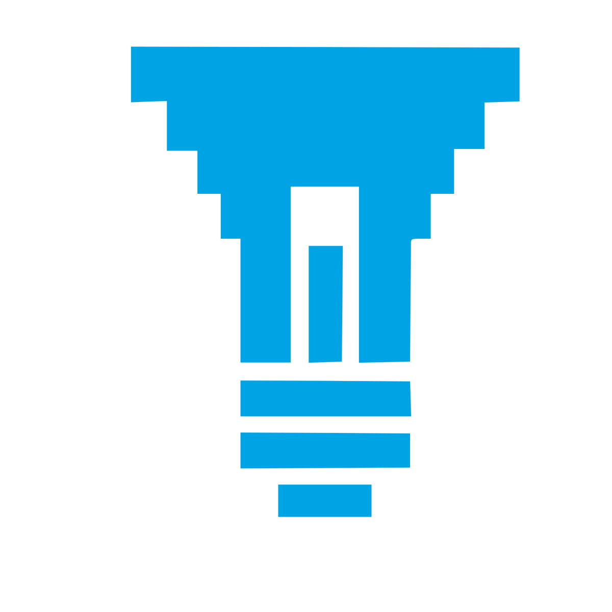 Brutalist Light Bulb Logo #00a3e4