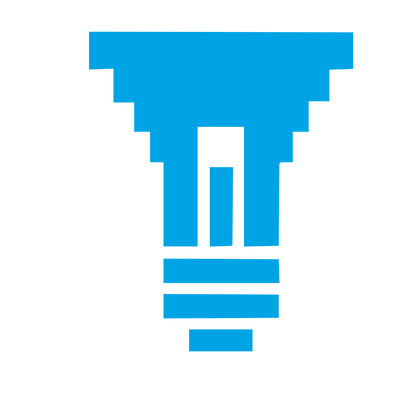 Brutalist Light Bulb Logo #00a3e4