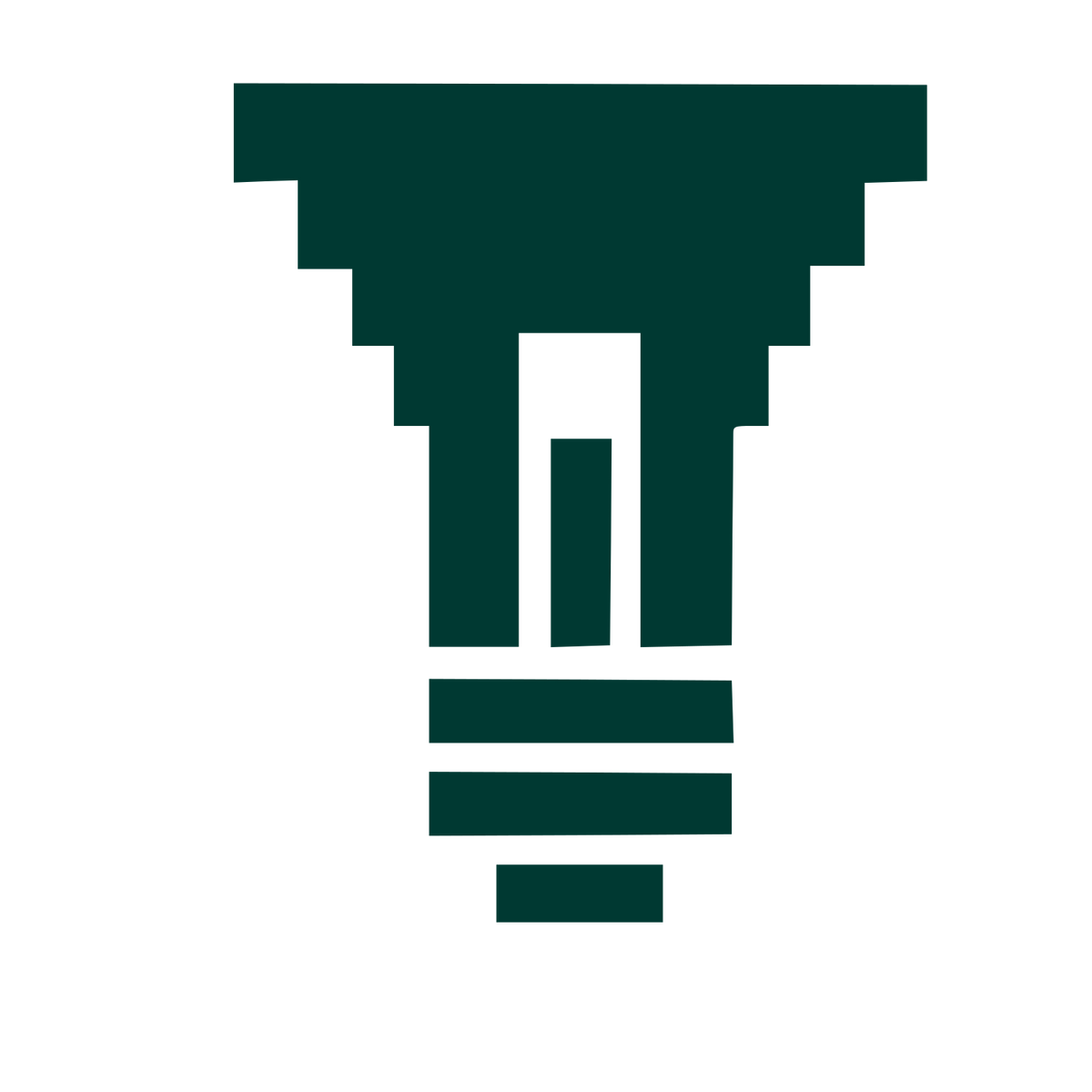 Brutalist Light Bulb Logo #003932