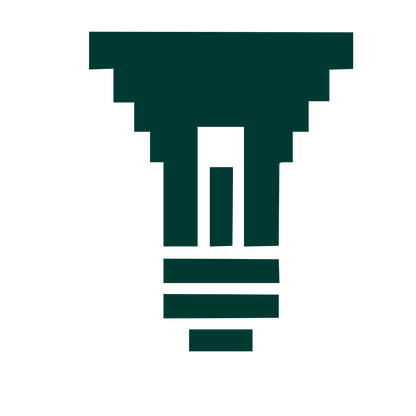 Brutalist Light Bulb Logo #003932