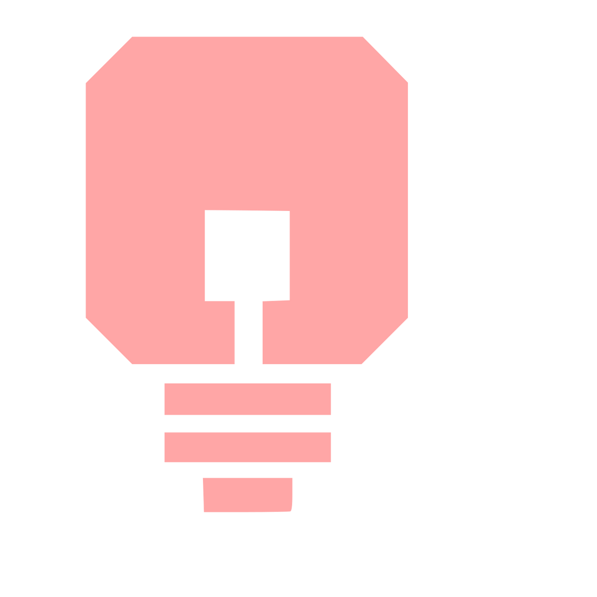 Brutalist Light Bulb Logo #ffa6a6