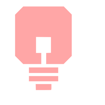Brutalist Light Bulb Logo #ffa6a6