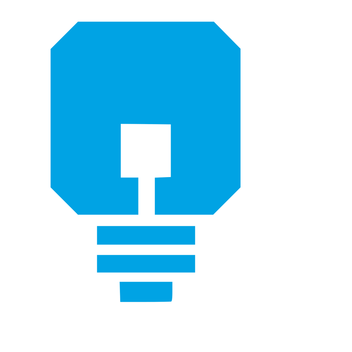 Brutalist Light Bulb Logo #00a3e4