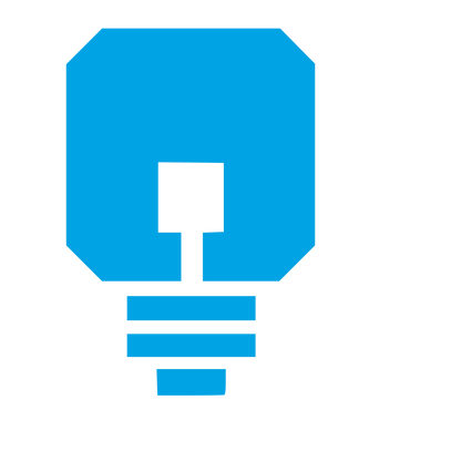 Brutalist Light Bulb Logo #00a3e4