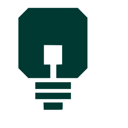 Brutalist Light Bulb Logo #003932