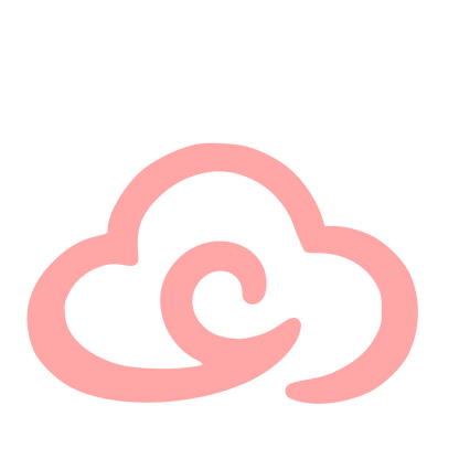 Hand-Drawn Cloud Swirl Logo #ffa6a6