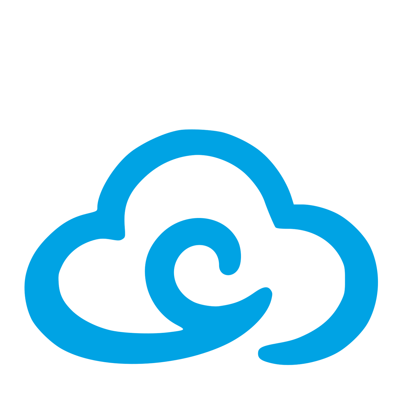 Hand-Drawn Cloud Swirl Logo #00a3e4