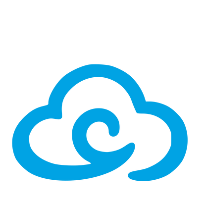 Hand-Drawn Cloud Swirl Logo #00a3e4