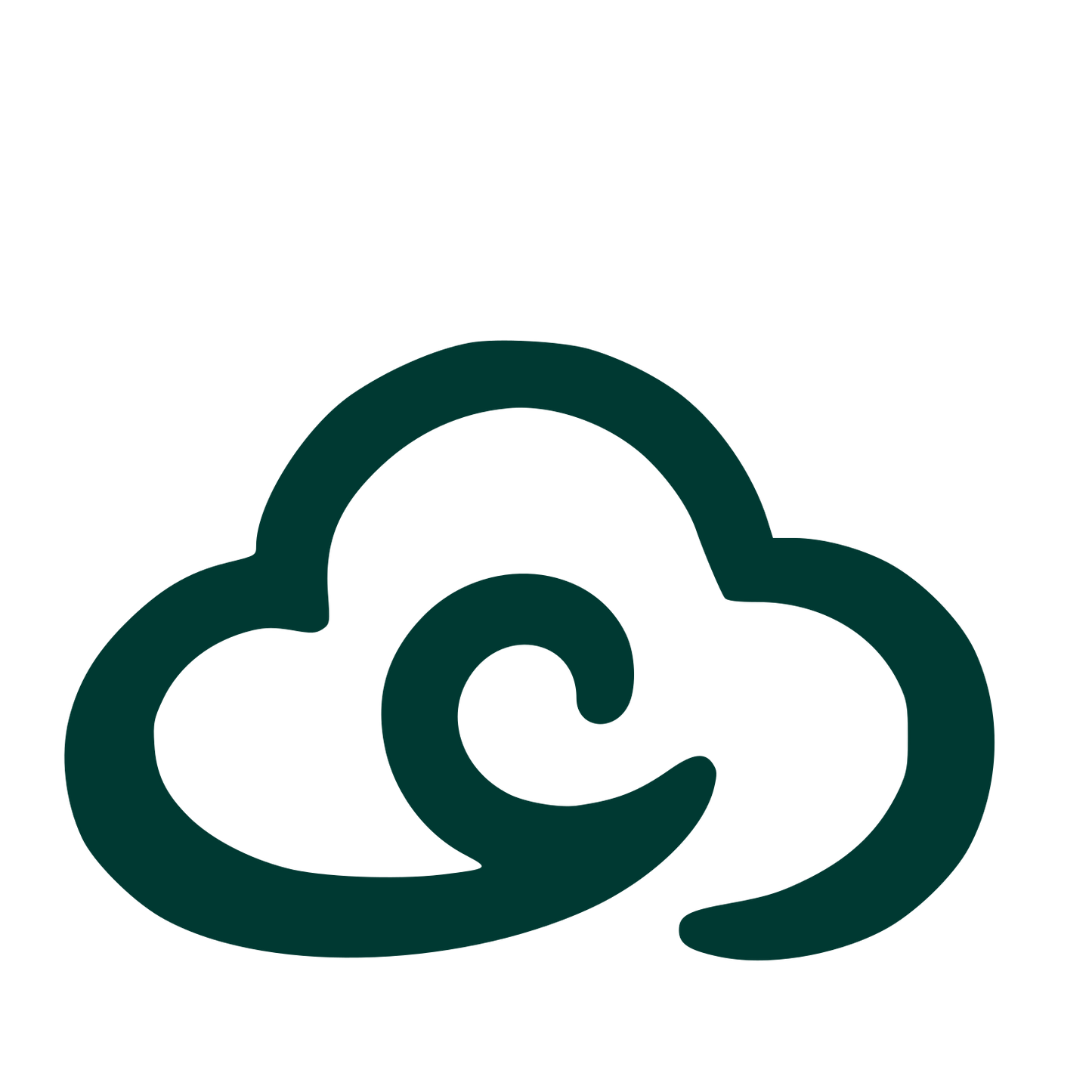 Hand-Drawn Cloud Swirl Logo #003932