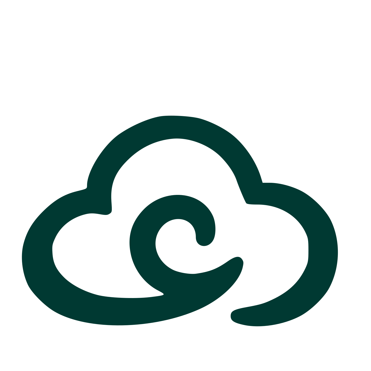 Hand-Drawn Cloud Swirl Logo #003932