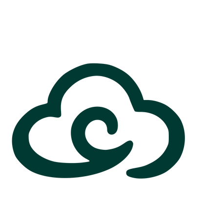 Hand-Drawn Cloud Swirl Logo #003932
