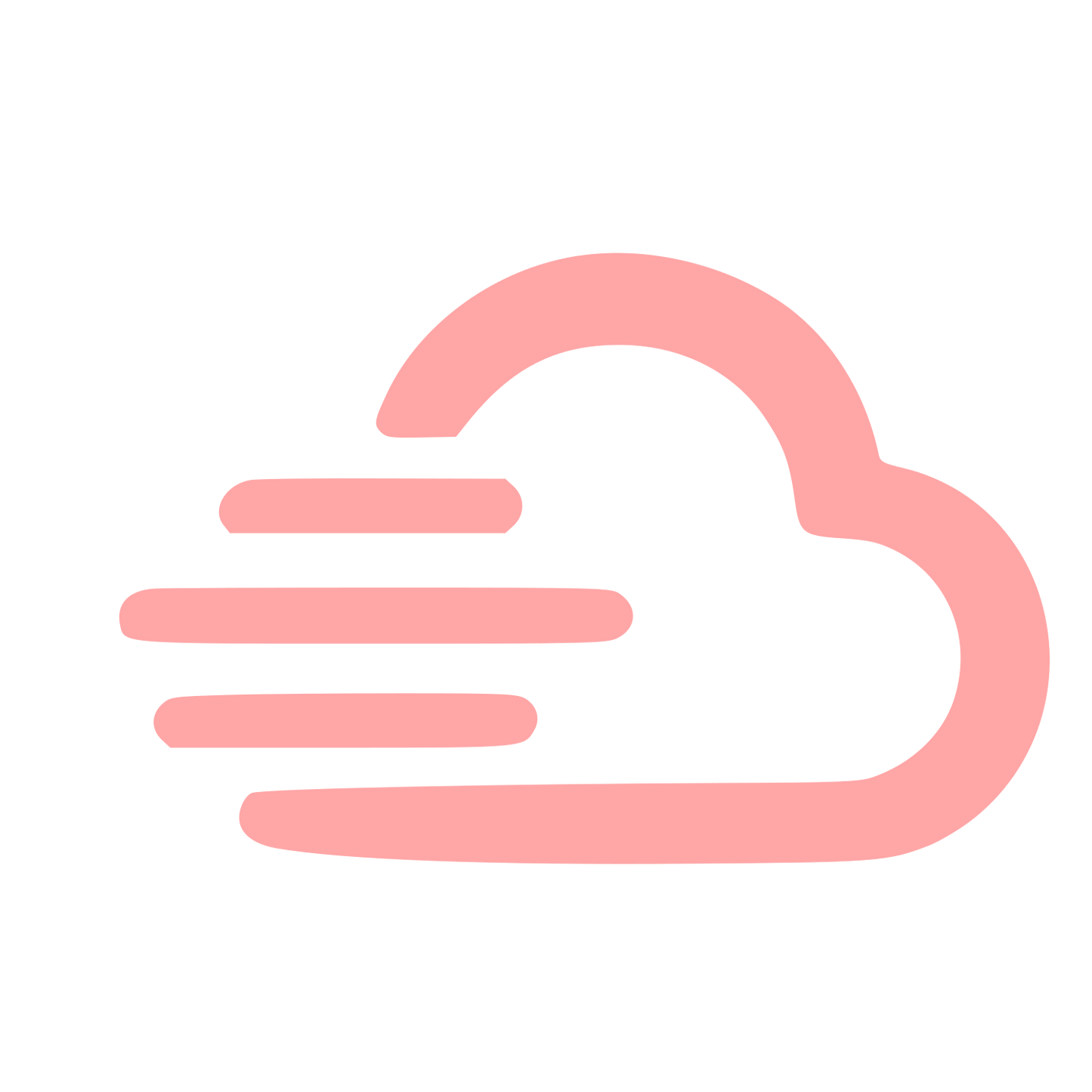 Windy Cloud Hand-Drawn Logo #ffa6a6