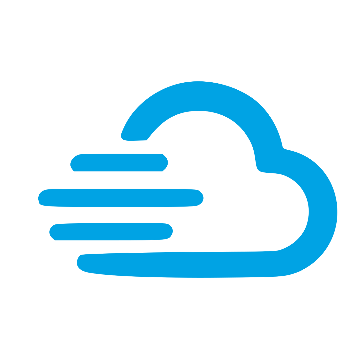 Windy Cloud Hand-Drawn Logo #00a3e4